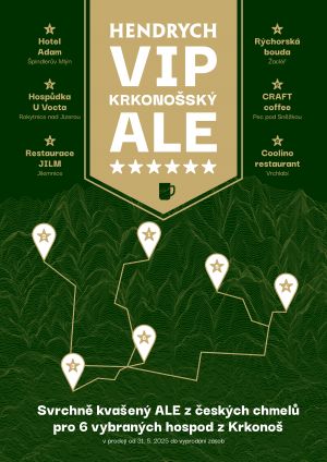 VIP KRKONOŠSKÝ ALE- Svrchně kvašený ALE z českých chmelů pro 6 vybraných hospod z Krkonoš